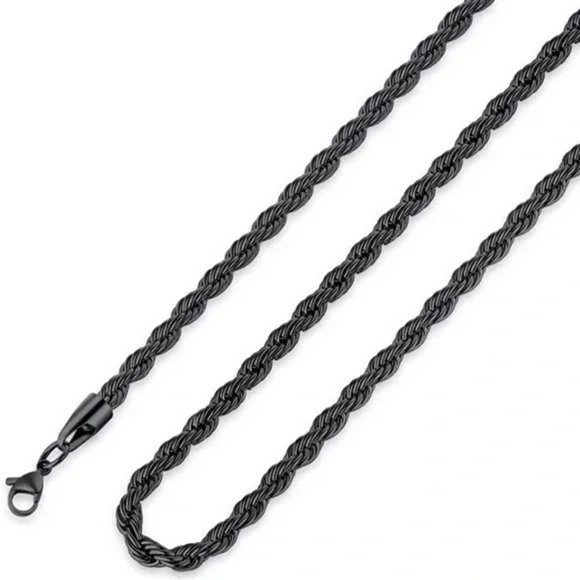 New Stainless Steel Rope 3mm Chain Necklace Unisex - Picture 2 of 6
